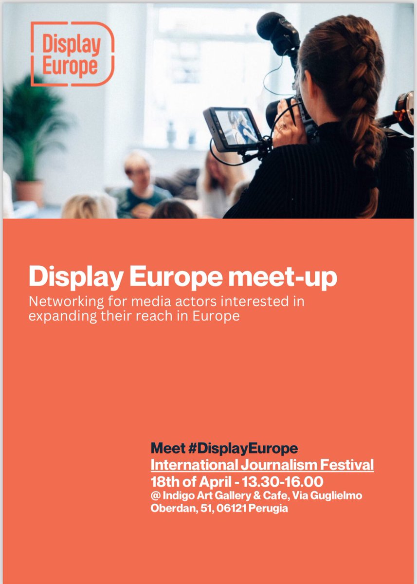 If you're in Perugia for #ijf24 , you may well come and check out the meet-up our partners from @DisplayEurope are setting up from 1:30pm at the Indigo art gallery. Our Ed-in-chief @gpaccardo will be there, along with some more #displayeurope members!