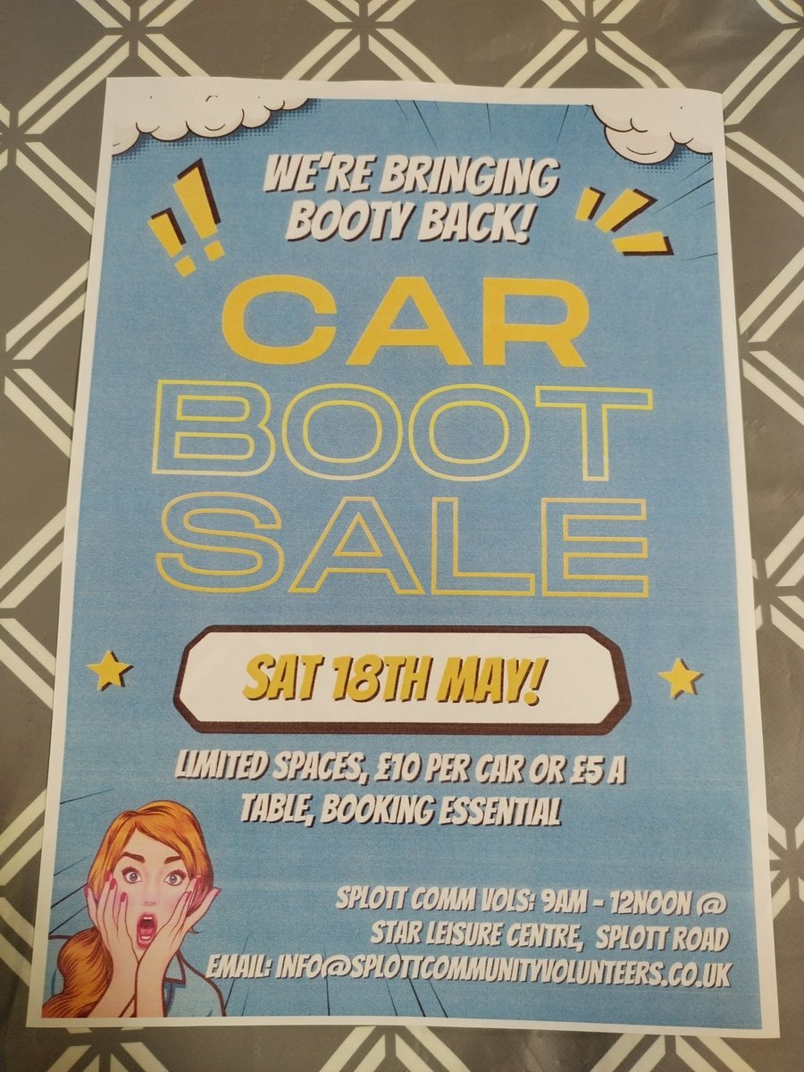 Car boot sale at <a href="/splottcommvols/">Splott Comm' Volunteers</a>

18 May
9am - 12pm