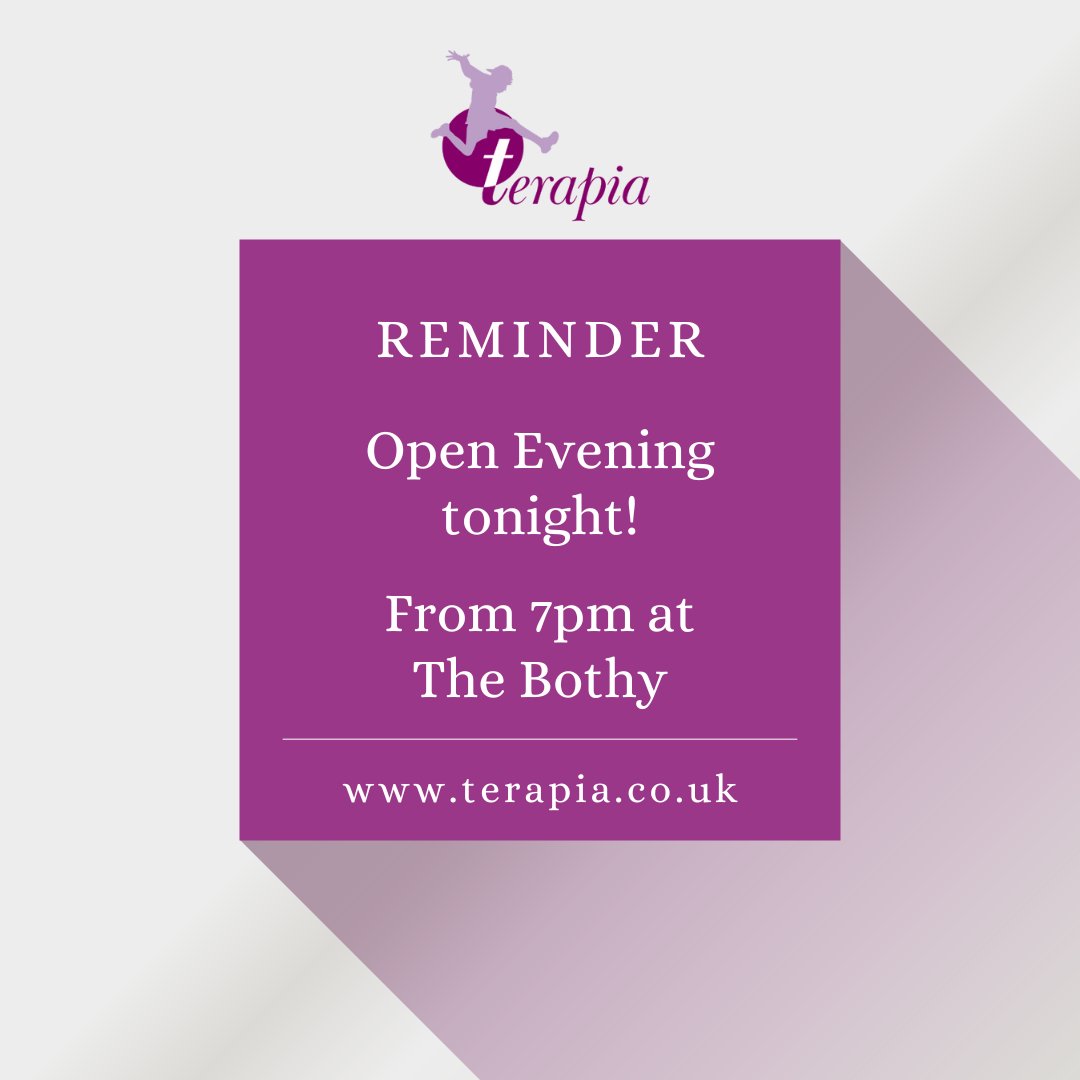 Our open evening is tonight! 7pm at The Bothy. 
It's not too late to register your place on our website.
 
#OpenEvening #Terapia #Psychotherapy #Counselling #AssuredCourse #MiddlesexUniversity #MA #PartTimeCourse #London

📷