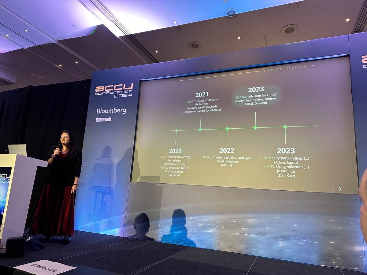 anastasiak2512's tweet image. Today at #ACCU @Inbal_l talks about Reflection! Finally, we are close to having it in the language. Such a long timeline… #cpp