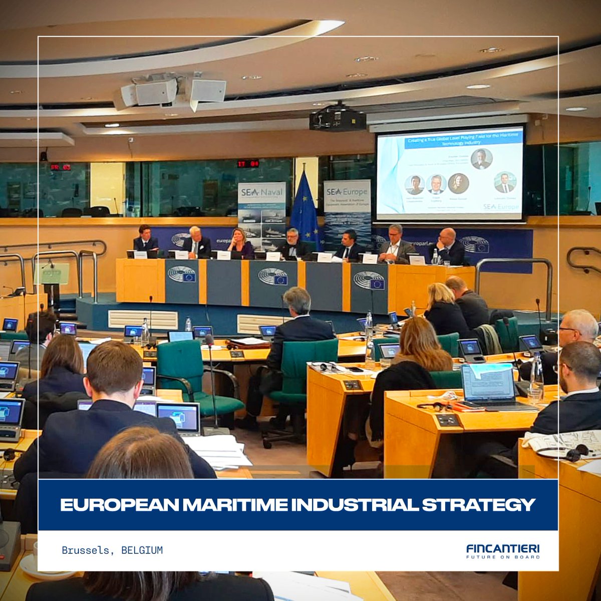 Our VP European Union Davide #Cucino participated in the @seaeurope event on the Maritime Industrial Strategy held at the #EuropeanParliament, where he emphasized how the cross-fertilization between civil and defence segments is key to enable the entire maritime value chain and…