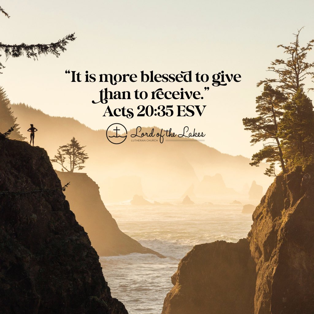 Can you find opportunities to give in your life? #lcms #dailyinspiration #dailybibleverse