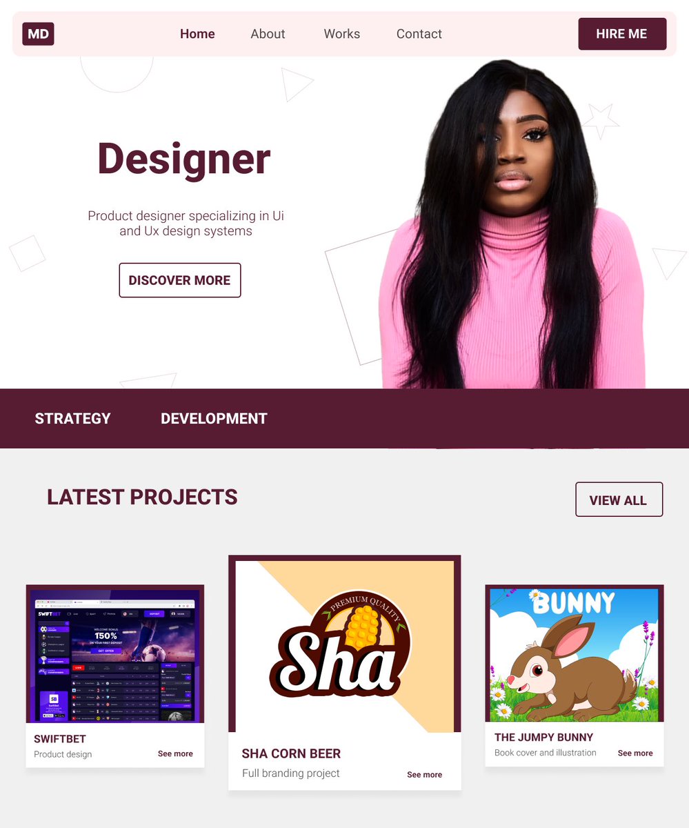 mboyi_anie's tweet photo. Day 7 and 8 
Working on the landing page of my portfolio website 
Good thing is I’ll build it subsequently 😁😁 
I paid a lot of attention on the theme and the prototype as well 
Let me know what you think https://t.co/Nh4Bk5iWQ8
