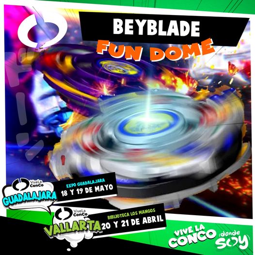 Ven a la ConCo este sábado y domingo y juega Beyblade, llevaremos estadio y varios blade ¡Diviértete todo el día en el Fun Dome! ¡Nos vemos este sábado en la Biblioteca Los Mangos de 12 a 18 horas! Tendremos taquilla, niños menores de un metro no pagan boleto. #ViveLaConCo