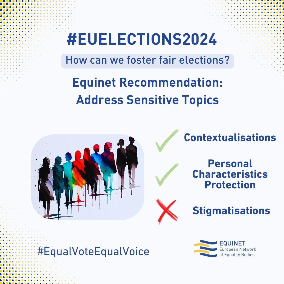 📝Let's champion responsible communication in #EUElections2024! Handle sensitive topics with care to foster fairness and inclusivity. Learn more⬇️ 🔗 tinyurl.com/4m9fu79b