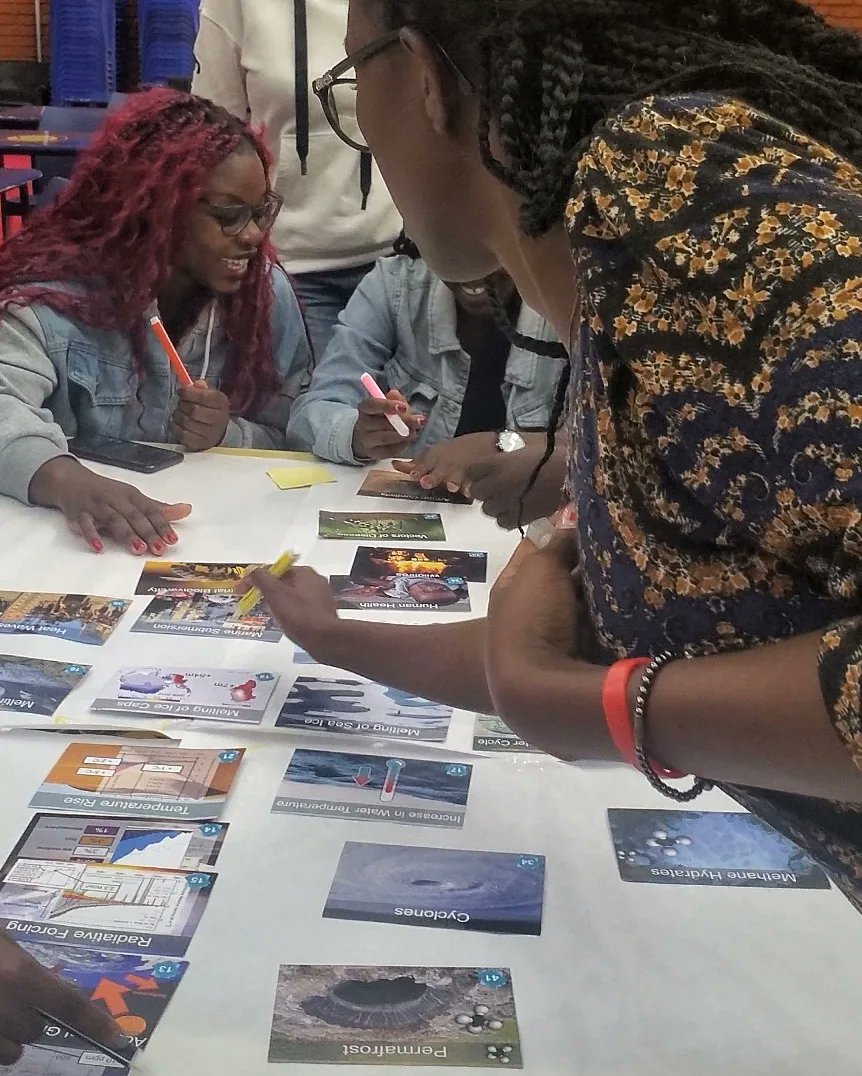 3esExperience's tweet photo. A Successful climate awareness event at Kenya College of Accountants during Climate Innovation Week! Students played #ClimateFresk game to learn about climate change and create solutions. Let's take #ClimateAction and promote #Sustainability to #MakeADifference #ClimateChange https://t.co/5GJosCdkVd