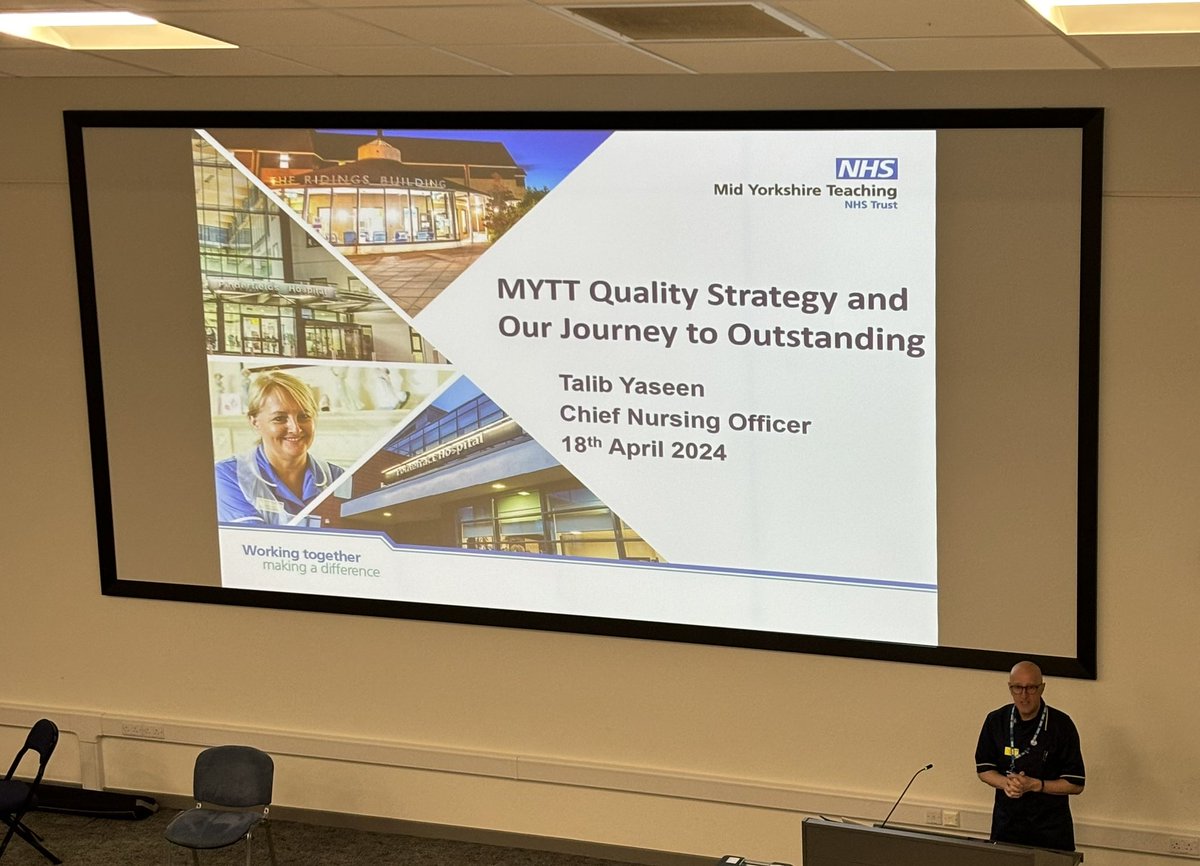 MYQualityImpro1's tweet photo. Quickly hot on David’s heals is our CNO @tamedprince expanding on our Quality journey at @MidYorkshireNHS and sharing our exciting achievements in 2023/24 and what our focus is for 2024/25 #OutJourneyToOutstanding .
Look out for us in the market place and break out groups 🙌 https://t.co/IJ6xW9PtCu