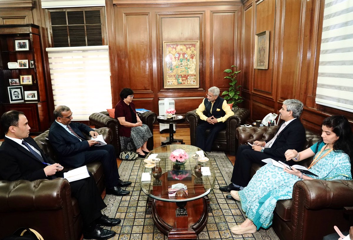 Glad to receive Special Representative Roza Otunbayeva, Head of UNAMA this morning. Exchanged views on the current situation in Afghanistan. Underlined that India has provided wheat, medicines, pesticides and school supplies. Appreciate the role of UN agencies as partners in