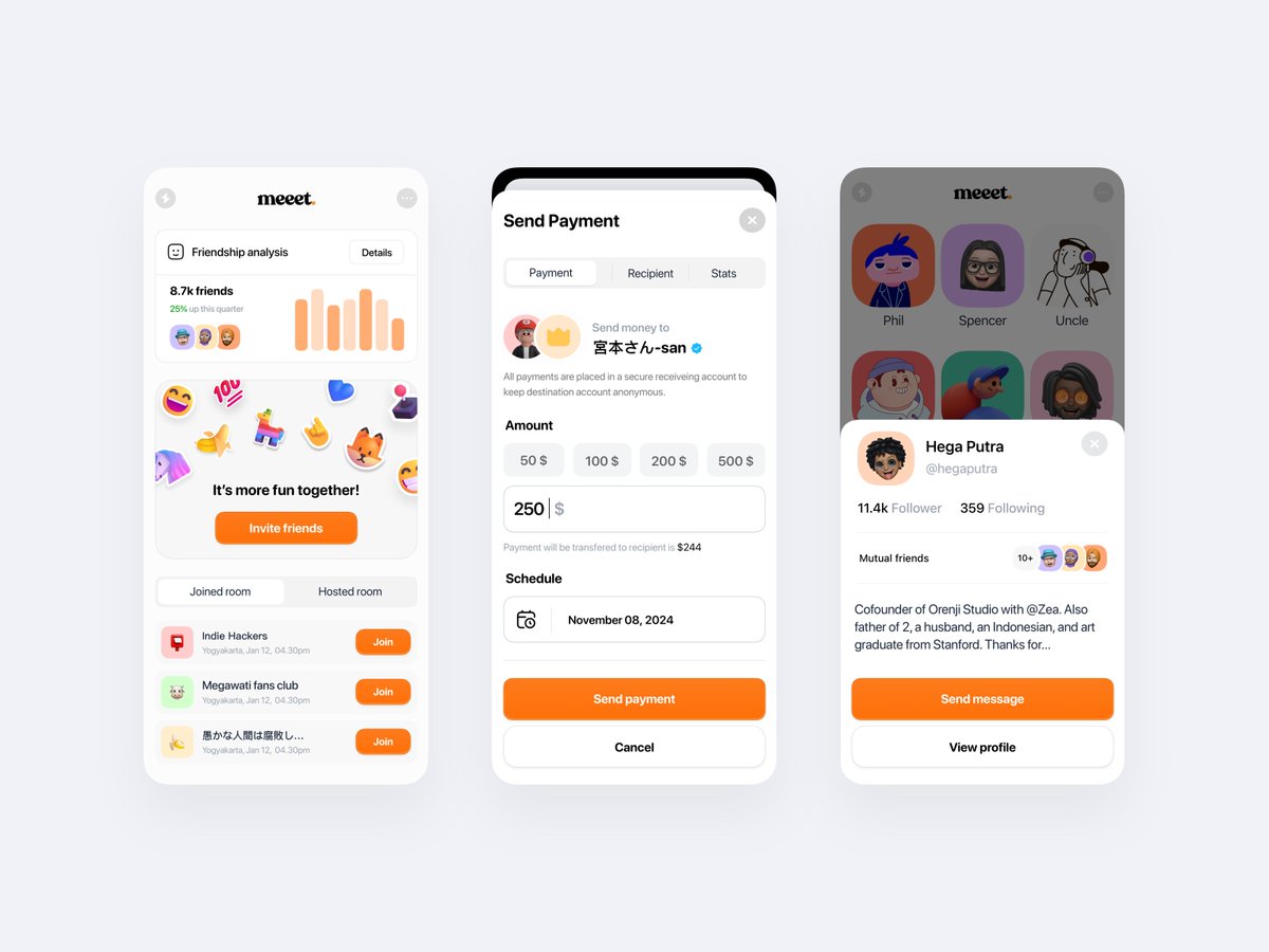 Some of my Meeet App design exploration. A ton of fun doing this! 🔥