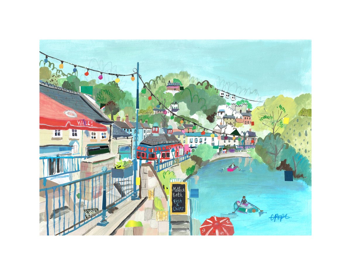 Was great to see Matlock Bath so busy last weekend on a drive through the Peaks 💙 Our growing Derbyshire range is proving popular! #peakdistrict #artistontwitter #ArtistOnX #derbyshireart #illustration #design #artoftheday #artdaily