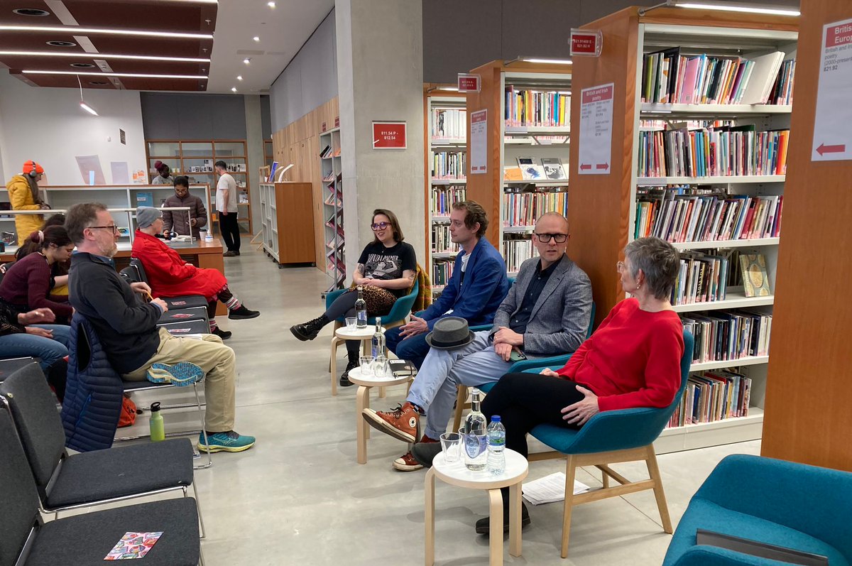 XrRebel's tweet photo. Fantastic discussion last night @McrWritingSchl hosted by @moniqueroffey with @jmlostboys @leenanorms @Chris_Redmond_ @jsaphra talking about culture, resistance and what next for writers and the climate movement. https://t.co/qHSkmEcSX4