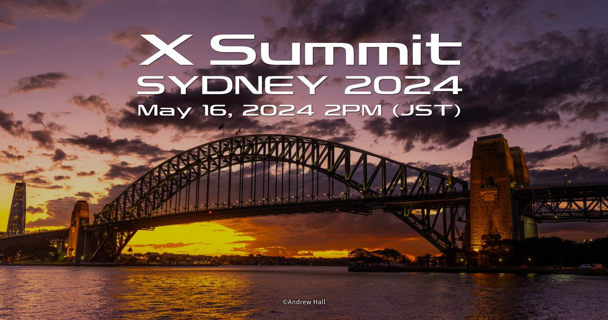 【ライブ配信イベント】
5月16日（木）14時00分～ FUJIFILM X Series YouTubeチャンネルにて
X Summit SYDNEY 2024 ライブ配信！
youtube.com/channel/UCZvtc…

#FUJIFILM #fujifilm_xseries #Xシリーズ
#xsummit