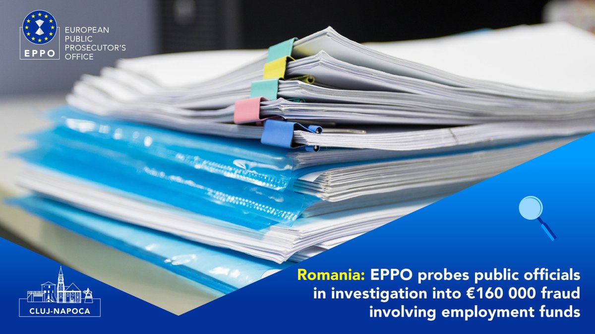 Searches are being carried out in several locations in Botoșani County 🇷🇴, including public institutions and the houses of public officials. At issue is a suspected €160 000 fraud involving funds to boost the employability of young people. 👉More: eppo.europa.eu/en/news/romani…