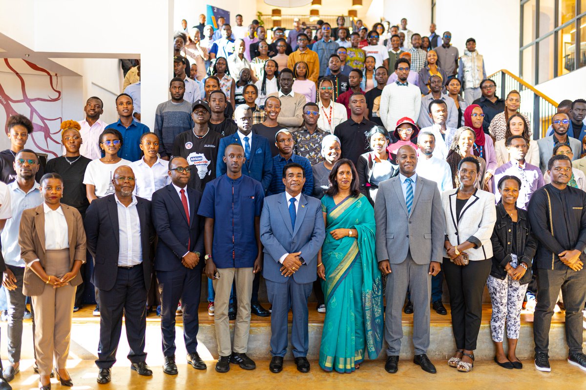 Honored to have H.E. Prithvirajsing Roopun, President of Mauritius, inspire our community about Africa's potential and its unique solutions. His emphasis on continuous learning, unity, and belief in positive change serves as a beacon for our future aspirations. #ALU #Leadership