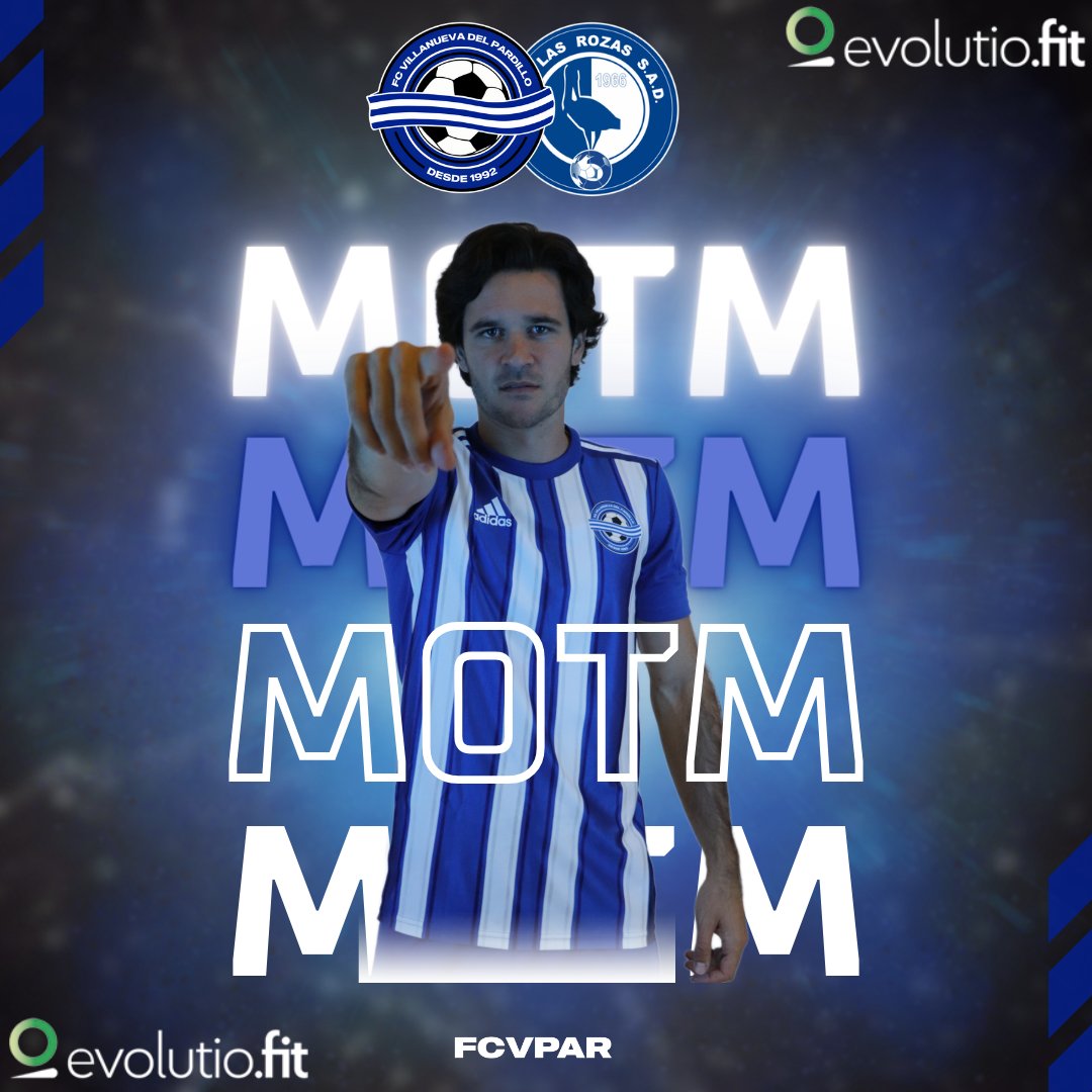 PRIMER EQUIPO 🔵⚪️

𝗠𝗔𝗡 𝗢𝗙 𝗧𝗛𝗘 𝗠𝗔𝗧𝗖𝗛

Pablo Suárez es elegido MOTM del partido 🆚 <a href="/LasRozas_CF/">Las Rozas CF</a> 👏🏻

🏆 Consigue una sesión de presoterapia gratis gracias a nuestro patrocinador evolutio.fit 💪🏻

#TerceraRFEF
#FuerzaBlanquiazul 💙🤍