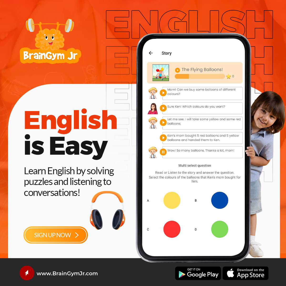 Practice your English skills with Audio Stories on BrainGymJr!

Download today & try FREE!

BrainGymJr.com
bit.ly/BrainGymJr
apple.co/3tvgZQm

#learning #education #edtech #children #fun #Maths #English #realworldlearning #logic #reasoning