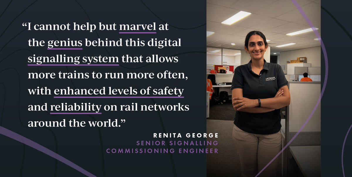 This #TeamHitachi Thursday, meet Renita George - a Senior Signalling Commissioning Engineer in Brisbane. Read Renita’s blog on the fascinating world of rail signalling systems and the skillset that has enabled her to work on transformative projects 👉 bit.ly/3UmTHJd