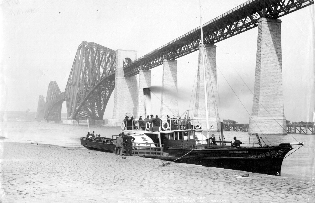 Today is #WorldHeritageDay The Forth Bridge became a UNESCO World Heritage Site in 2015. In our collection, we have a photograph taken in the year of the bridge's completion in 1890, featuring the paddle steamer 'New Undaunted'.