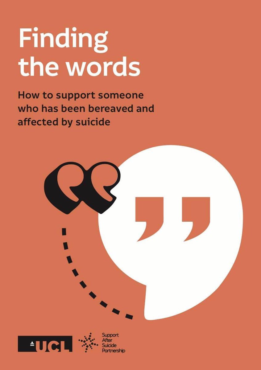 If you are supporting someone who is bereaved or been affected by suicide the Finding the Words guide can be helpful ow.ly/pZVe50R7vAJ. @AfterSuicideUK has lots of resources #supportingsomeone #bereaved #suicidesupport