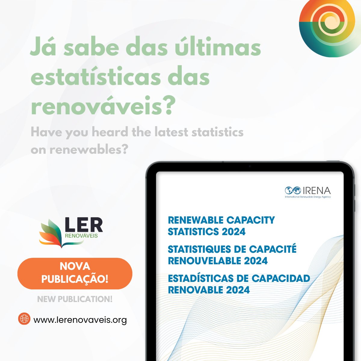 🌍📶'Renewable Capacity Statistics 2024' available on #LERenováveis!

This publication by @IRENA presents the renewable power #GenerationCapacity statistics for the past decade (2013-2023).

Learn more 👉 lerenovaveis.org

#REpower #statistics #newpublication