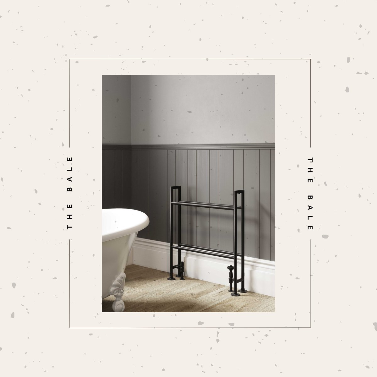 Our Bale is the newest floor-standing Bespoke Traditional rail – The sleek, minimalist design make it a striking addition to any bathroom. Not only is it available in the manufacturer’s popular metallic finishes, but it is available in RAL colours and our special finishes.