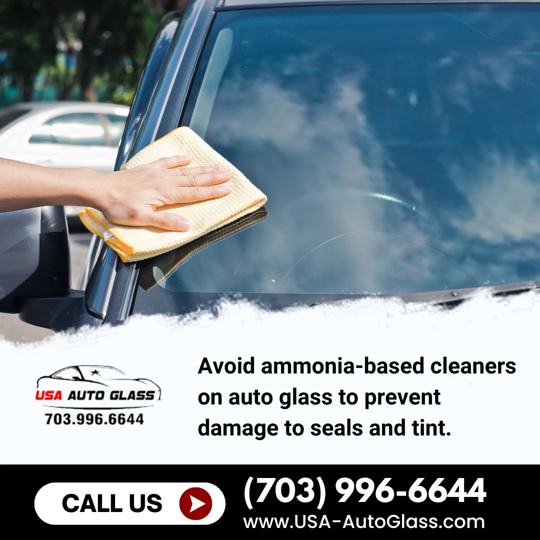 Avoid using household cleaners on auto glass; they can harm seals and tint. For advice and window replacement in Vienna VA, call (703) 996-6644. Preserve your car's appearance with us. #AutoCareTips #WindshieldSafety #ViennaVA