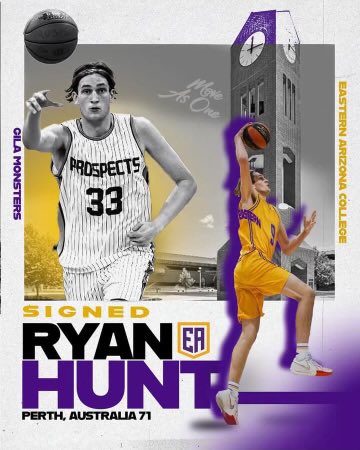 Congratulations to 7’1 C - Ryan Hunt (class 24) who has signed with Eastern Arizona (NJCAA I) @RyanTJHunt @coach_turner11 @JUCOadvocate @AUSSIESinNCAAB @PickandRollAU @ProspectsAussie