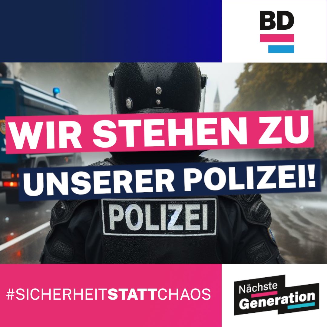 Wir stehen zu unserer #POLIZEI! 

Am 09.06. #BÜNDNISDEUTSCHLAND wählen!