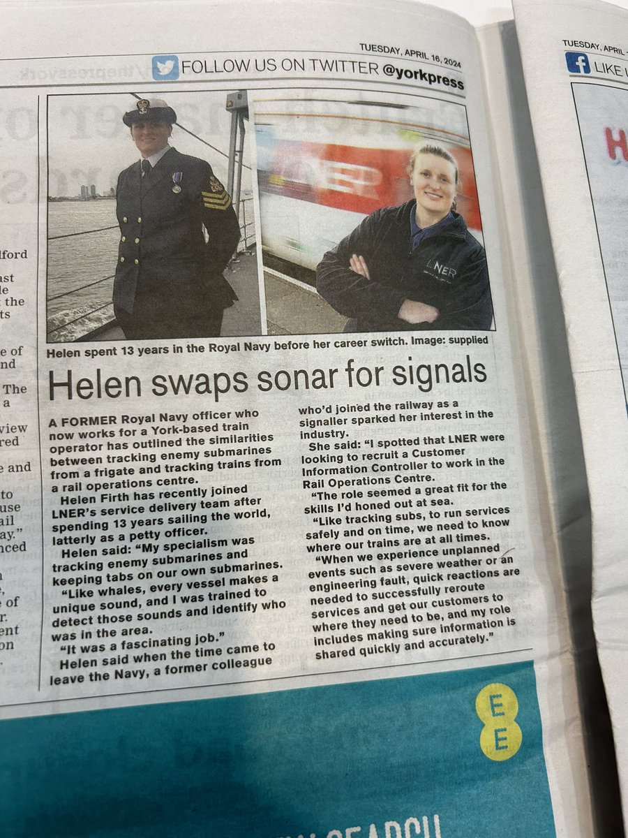 Lovely article in @yorkpress about Helen Firth who swapped sonar for signals..