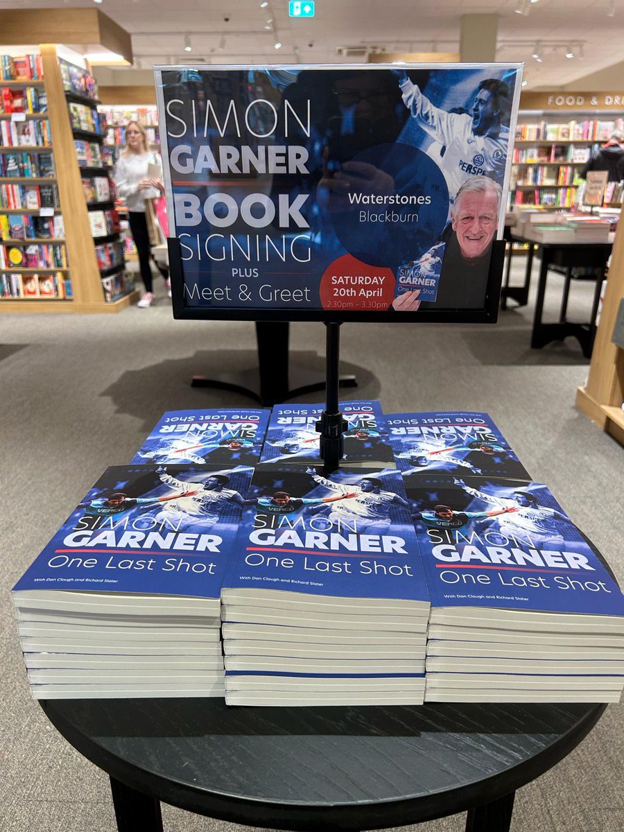 Really looking forward to heading back north this weekend. Hope to see lots of #Rovers fans while I’m in #Blackburn 💙🤍 I’ll be signing copies of my book, and if you’ve already got it feel free to bring it along! 📖 If you can’t make it you can buy at simongarnerbook.co.uk