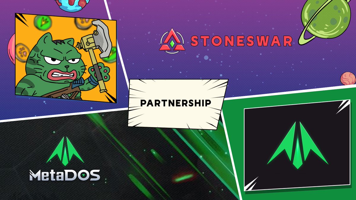 🤝<a href="/MetaDOS/">MetaDOS</a> shakes hands with the amazing <a href="/StonesWar_DAO/">Stones War 🪐 🔺</a>

⚔ 🔺 MetaDOS - the world's first blockchain-enabled battle royale game with new TIME-as-Currency concept.

🪐🔺 Stones War - the Pioneer DAOE Turn-Based Battle on <a href="/avax/">Avalanche🔺</a>, 100% driven by players for players, featuring a