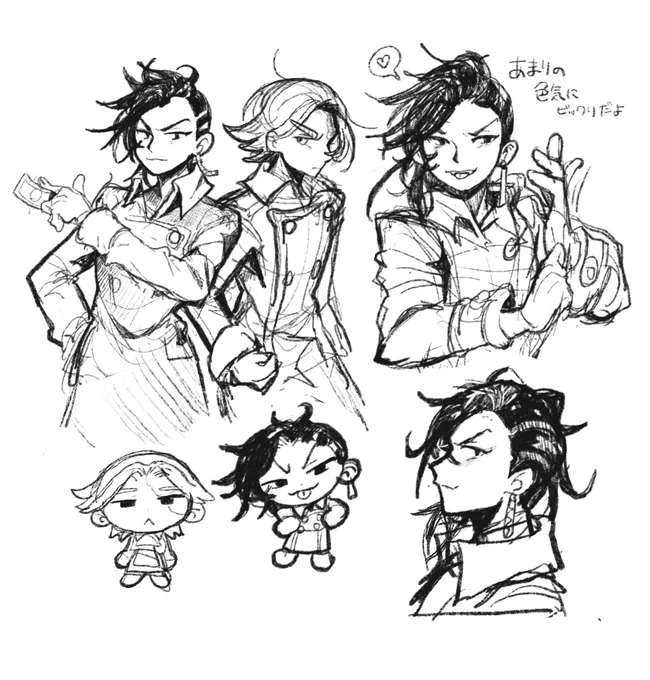 東リベ見てて好きだと思ったキャラ落書き 