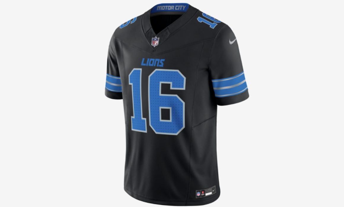 Justin_Rogers's tweet photo. The tough thing about holding your new uniforms for an unveiling is keeping all the third-party corporate partners in line with the launch, when there's so little oversight with those. Fanatics ad leaked through USA Today Network, appearing to show Lions' new look jerseys. https://t.co/qNPGe737TR