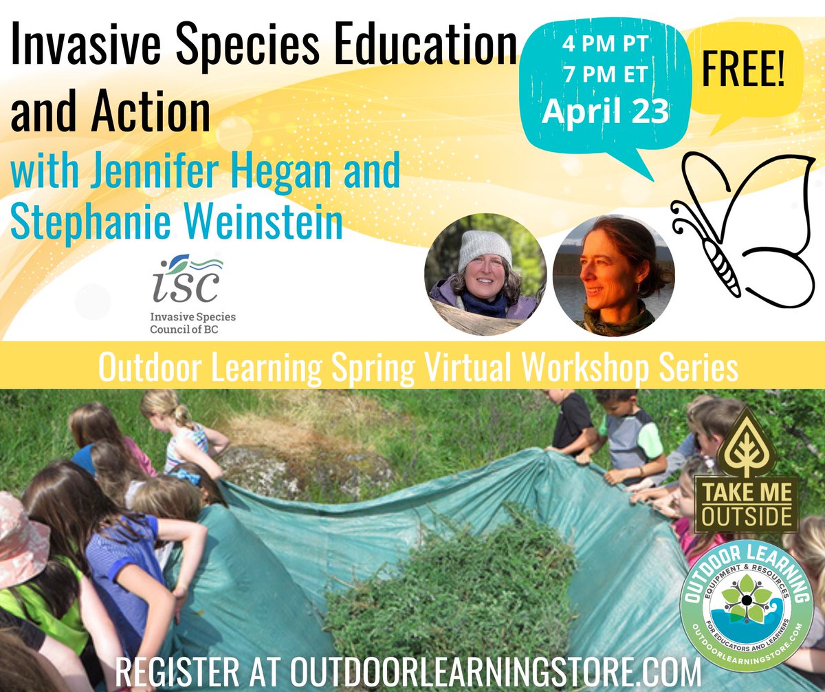 Our next FREE workshop is this Tuesday! Gain a better understanding of invasive species, how students of all ages can make a difference and discover resources that touch on multiple aspects of curriculum 🌿✨ Recording available. outdoorlearningstore.com/workshops/