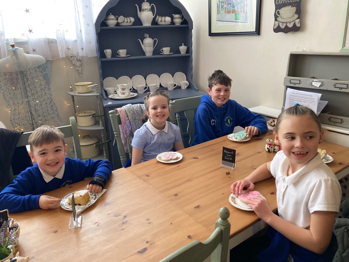 Our poetry competition winners enjoyed their well deserved visit to the teashop this afternoon!