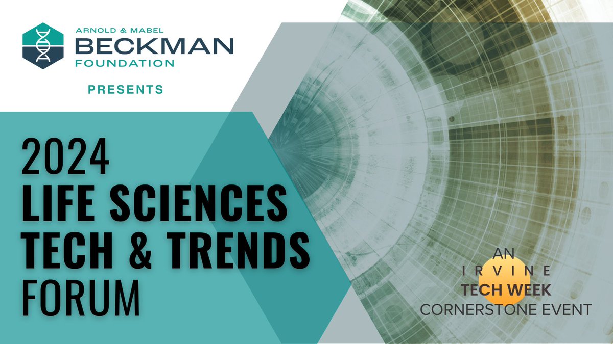 BeckmanFnd's tweet image. Beckman Foundation’s 2024 Life Science Tech &amp;amp; Trends Forum starts at 1pm TODAY at Beckman Center. Over 225 people have registered – hope to see you there! #irvinetechweek #ocstartupcouncil #event #lifescience #tech #trends #beckmancoulter #masimo #edwardslifesciences #OC