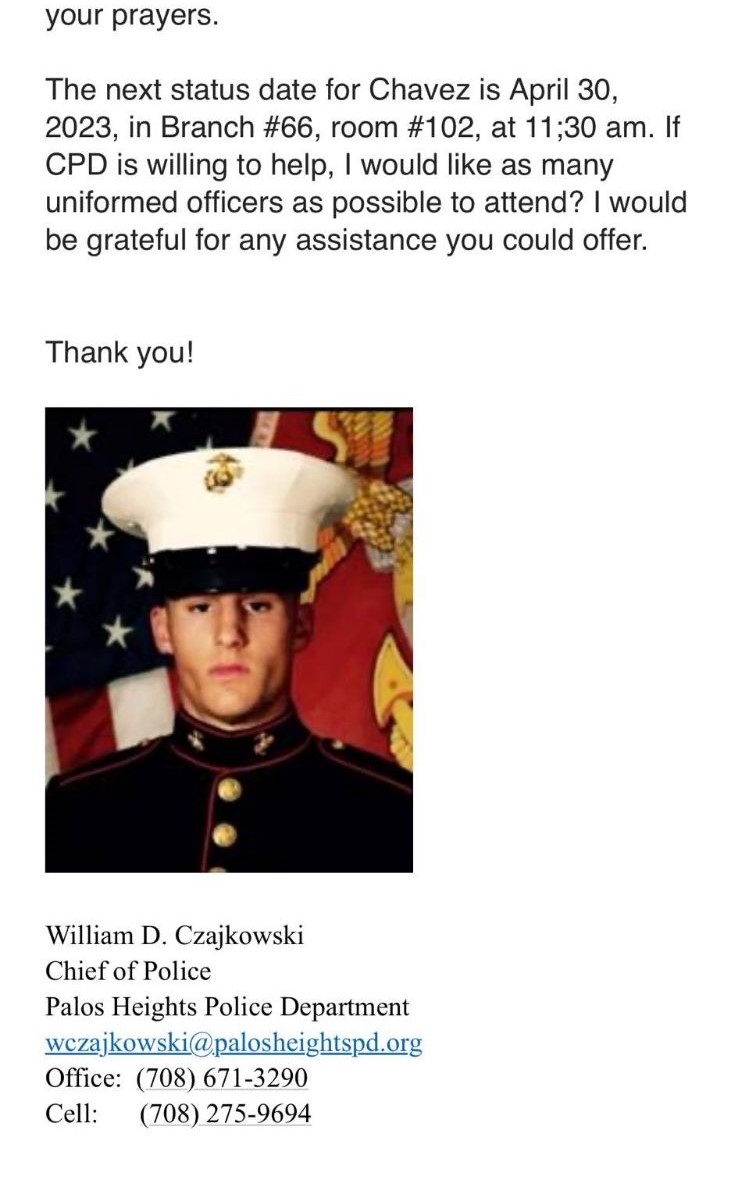ChicagoContrar1's tweet photo. Terrible tragedy here.

On April 7, former USMC Sgt. Nik Hutto was struck and killed on I-55 by an uninsured, unlicensed illegal driving drunk. 

Nik's killer shouldn't be back on the streets, but a judge will decide if he will be released pending trial on April 30.

Please RT. https://t.co/xnDjP1FkGm
