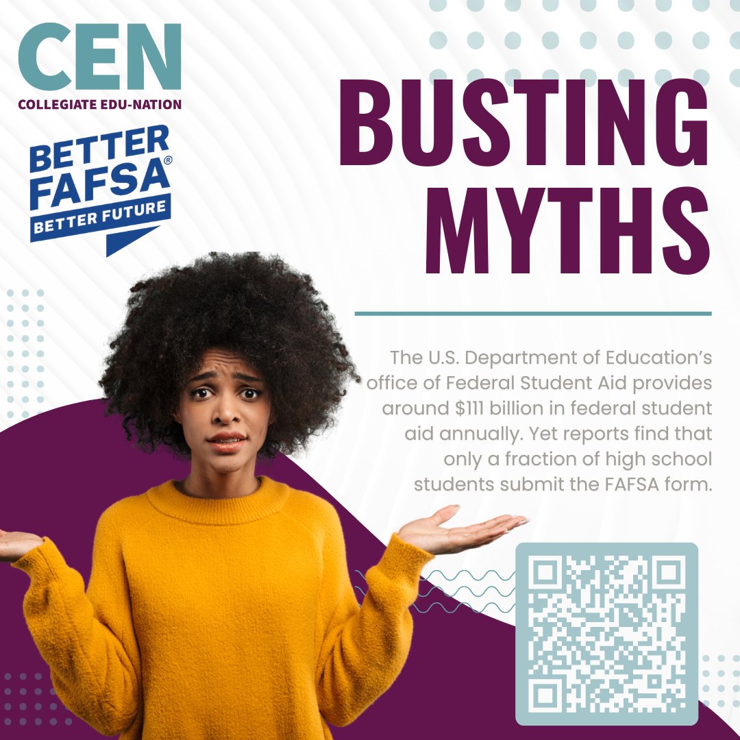 Let’s bust some myths! 🚫

We’re here to show you how accessible FAFSA can be, with tools and support at every step. Don't let misconceptions hold you back from the aid you deserve. Here are the top myths about FAFSA. 

studentaid.gov/articles/fafsa… 
  
#BetterFAFSA #FAFSAFastBreak