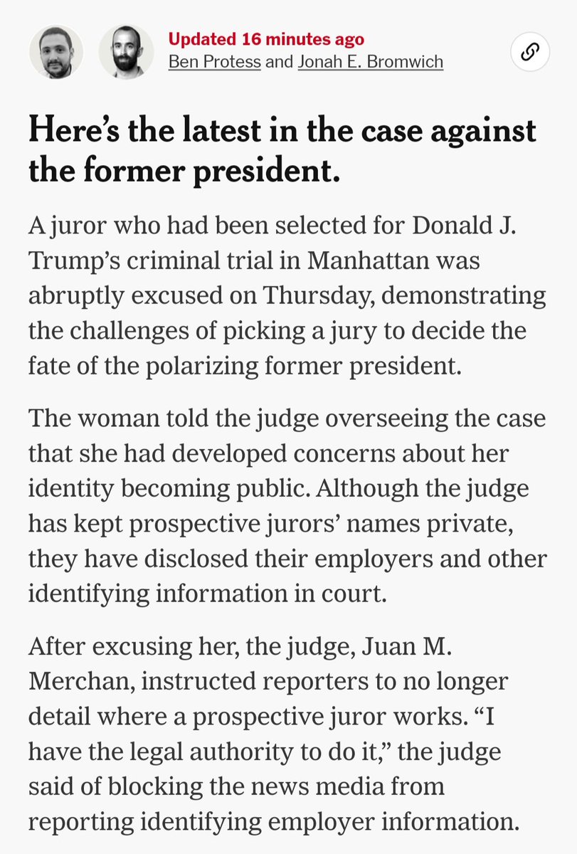 BREAKING NEWS: Trump’s terrorizing of jurors succeeds, with a juror quitting his jury out of fear.