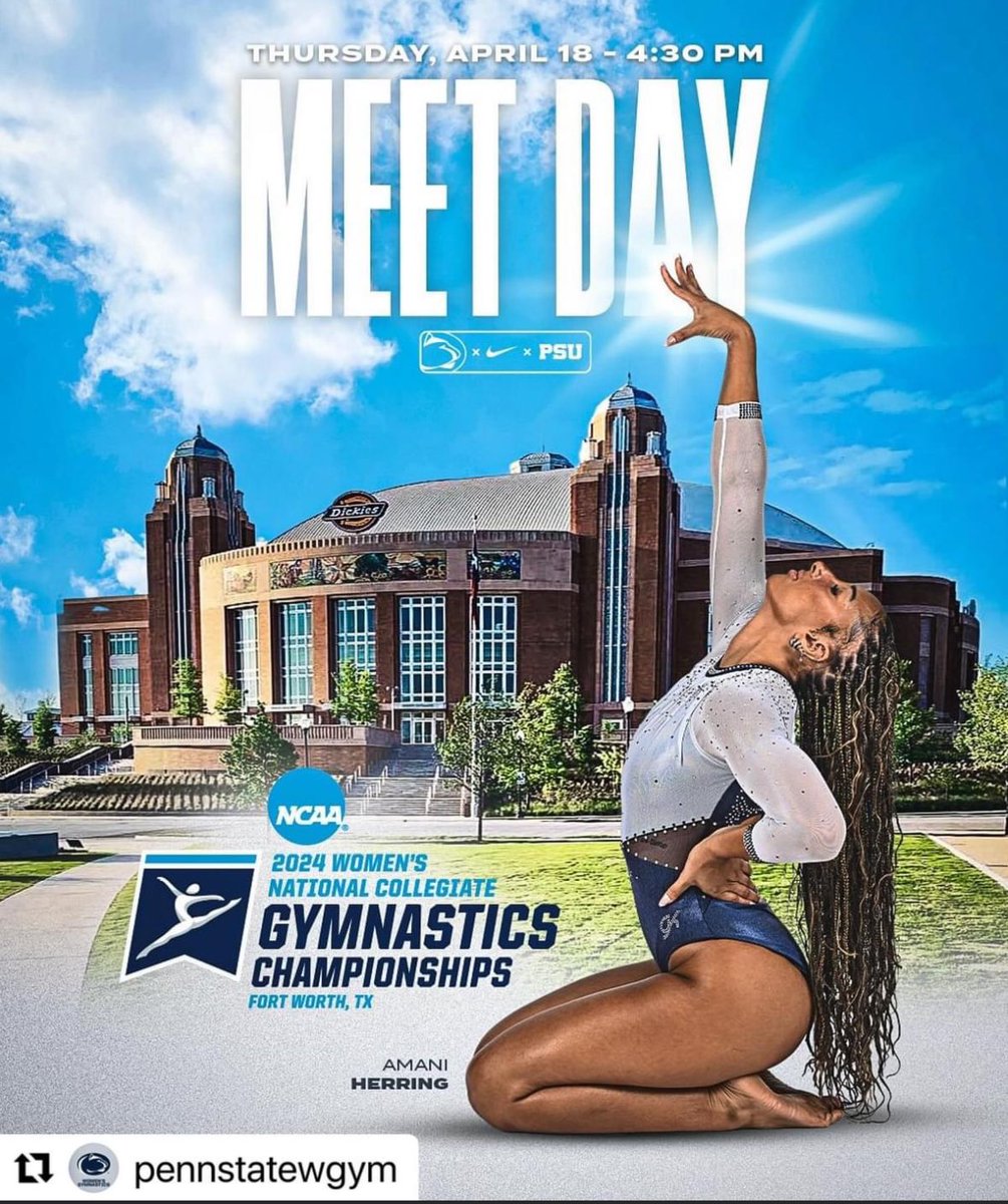 Amani Herring is representing PSU at Nationals. Amani’s dad Herring was my roommate in college. He’s a baller and she’s a baller…Let’s Go State!