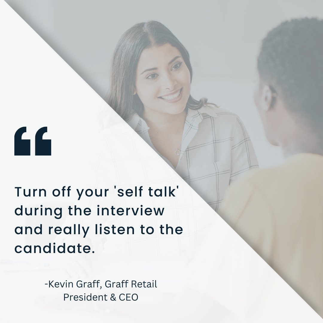 The key to a successful interview? Shutting off your internal monologue and giving your undivided attention to the candidate. 

#ListenUp #InterviewSkills #quoteoftheday #retailtraining