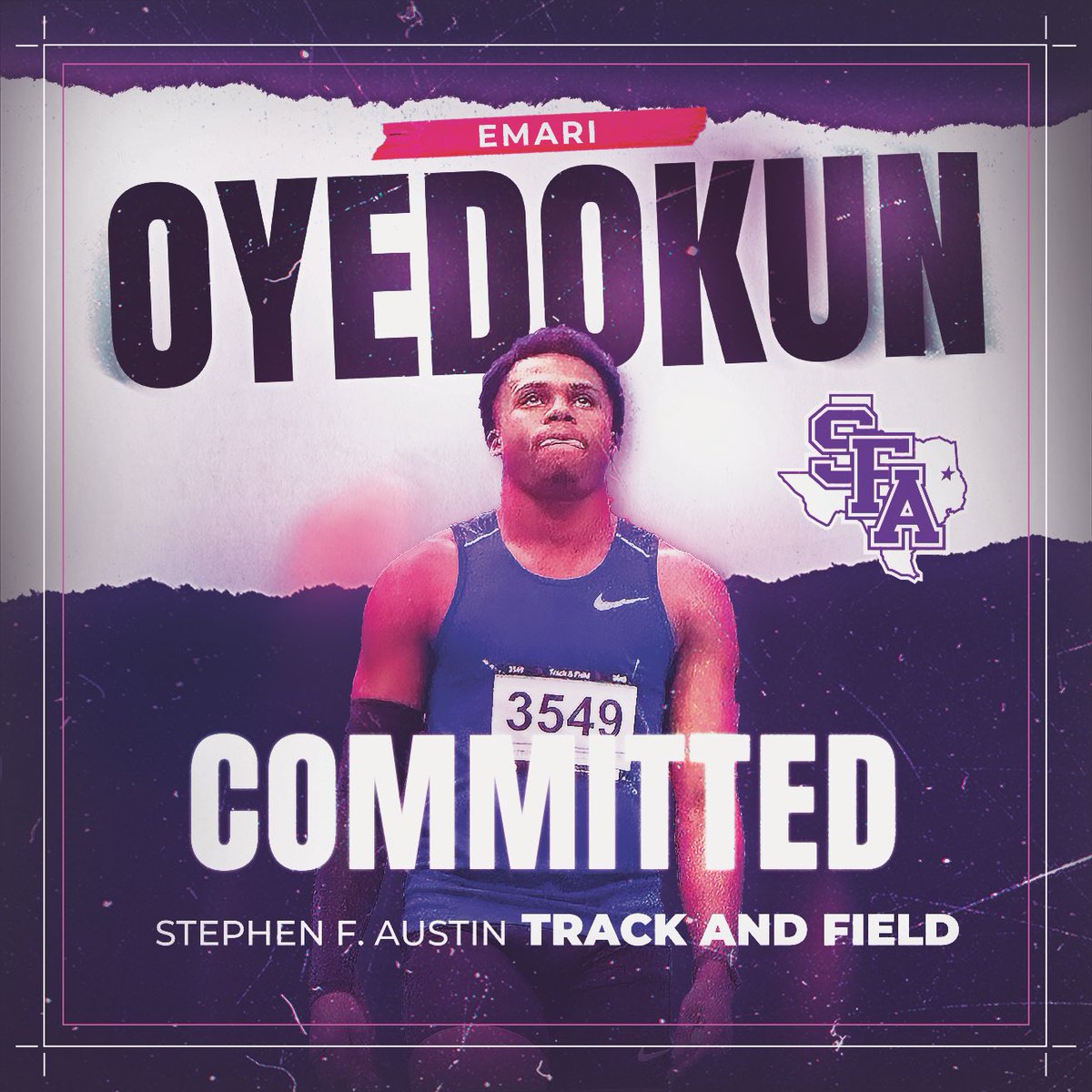 Proud of my son. He has committed to SFA to run track. #legacy #lumberjack