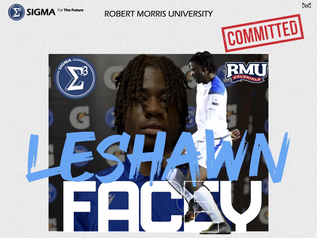 Congratulations to Leshawn Facey on his commitment to @RMUMSoccer Congratulations to you and your family Leshawn and we wish you the best of luck in the fall #ForTheFuture