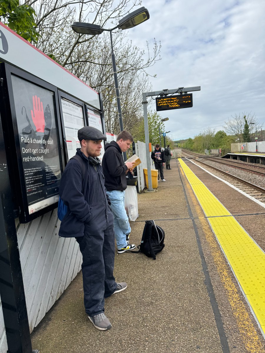 Waiting for the train to arrive to go on our work experience. @mhyfryd #workexperience