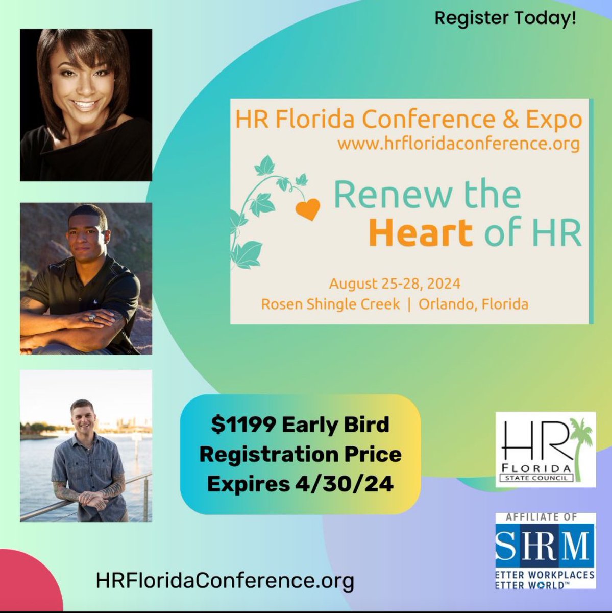 Renew the Heart of HR at the 2024 HR Florida Conference & Expo.  Rates increase April 30!  #HRMiami members will be there, will you?  #HRFL24 #HeartsInAction cvent.me/3AeYgK @hrflorida @GMSHRM