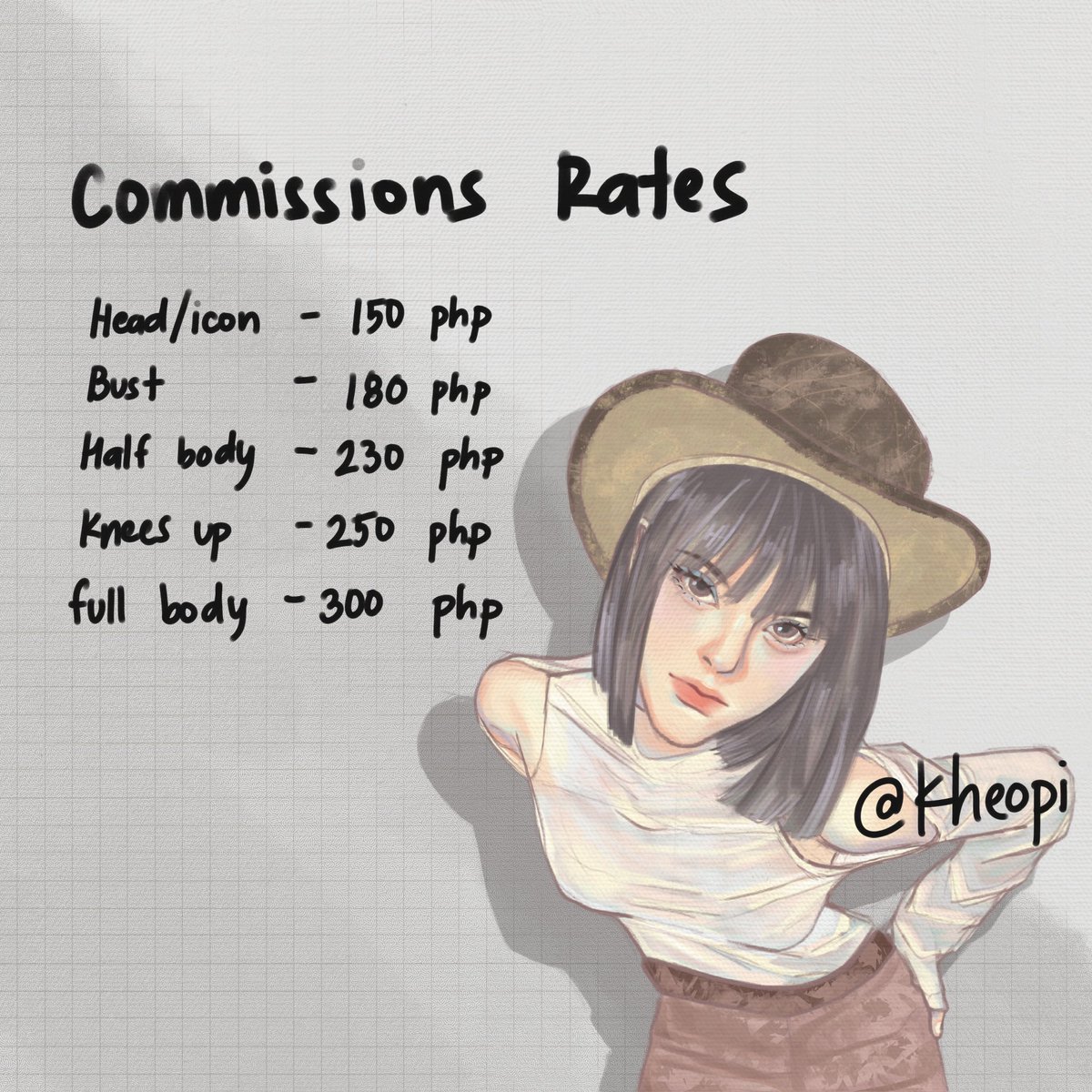 kheopi's tweet photo. Commissions open!

Need funds for my graduation fee (2.5k pesos) and i’m broke huhu, will do fictional characters or client with fictional characters, couples, families or just your solo ^^ mode of payment: gcash

dm me for more details!

Like and rt thank you! https://t.co/pB0nWFd9tT