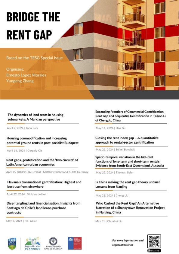 This part of an exciting seminar series for the special issue: 'Bridging the Rent Gap: New Theoretical and Empirical Narratives', edited by Ernesto López-Morales and Yunpeng Zhang

onlinelibrary.wiley.com/toc/14679663/2…