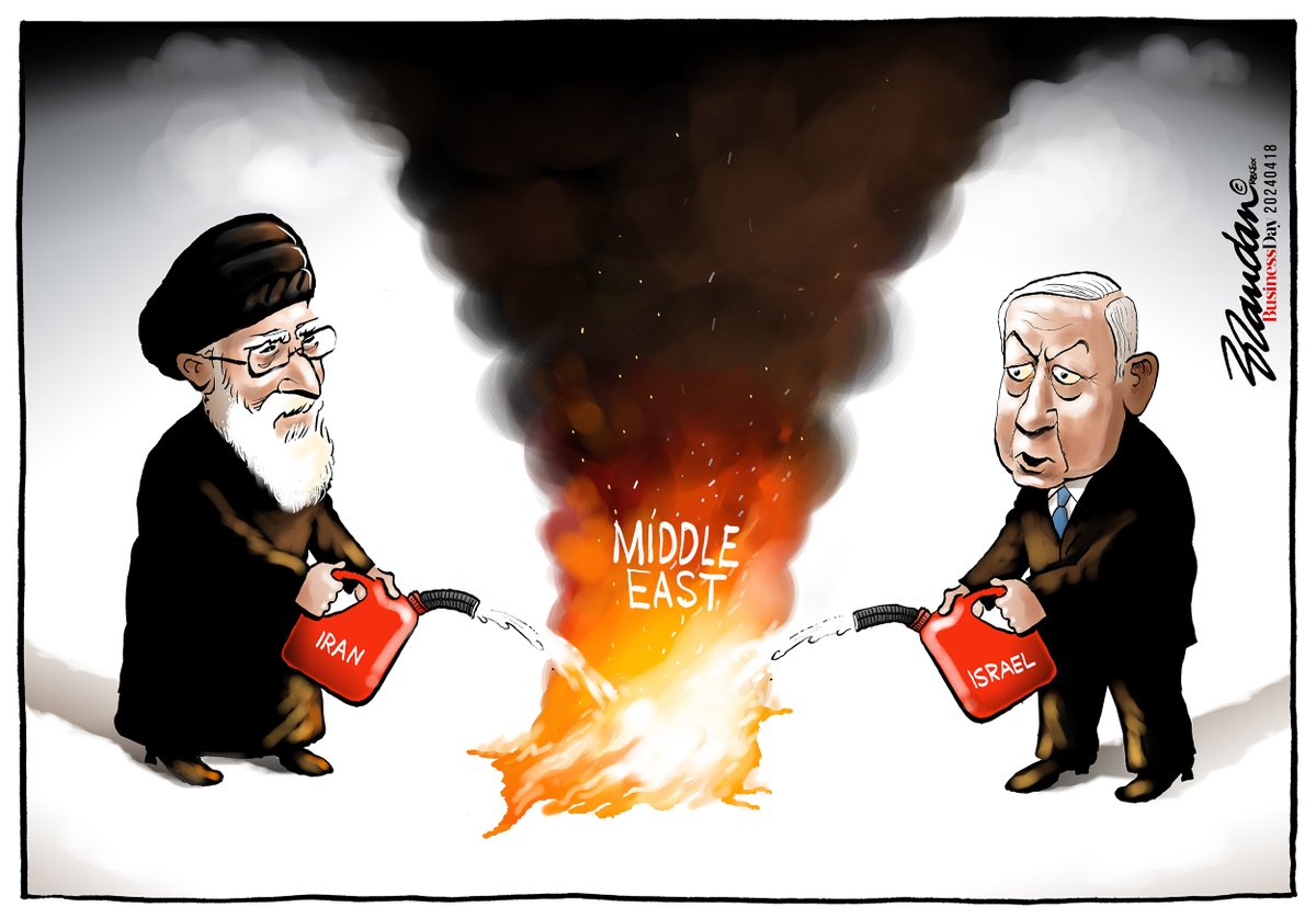 Iran and Israel adding more fuel to the Middle East inferno... Business Day, Thursday 18 April 2024 brandanreynolds.com/2024/04/18/bus…