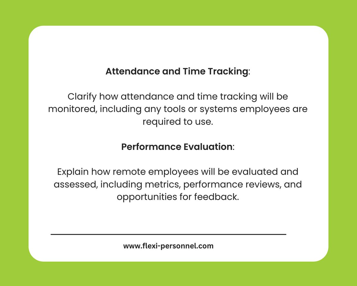 FlexiPersonnel's tweet photo. A remote work policy acts as a roadmap, guiding both employees and the company through the challenges of remote work.
Explore what it entails and its key components.
#Remoteworking #RemoteWorkPolicy #HybridWorking #WFH #WorkFromHome https://t.co/l2Al6Pt47Q