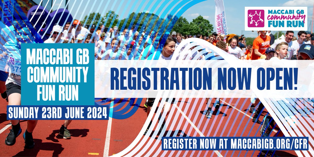 Have *YOU* signed up for the Maccabi GB Community Fun Run yet?? Sprint over to maccabigb.org/cfr now! 🏃🏃🏃 @maccabigb